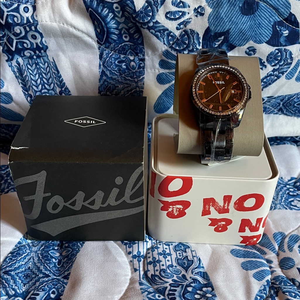 Fossil Men Or Womens Brown And Silver Watch